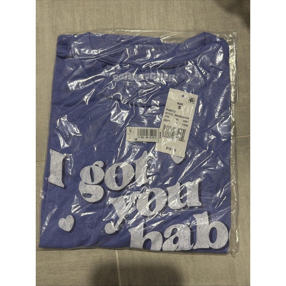 Sonny & Cher I Got You Babe Purple Graphic Tee Women Small SNC0024U1019